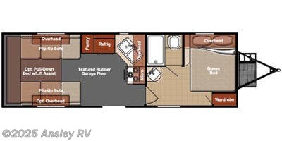 Call now about this 2015 Gulf Stream Track & Trail 24RTH! Floorplan of 2015 Gulf Stream Track & Trail 24RTH