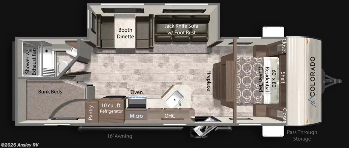 Stock Image for 2025 Dutchmen 26BHC (options and colors may vary)