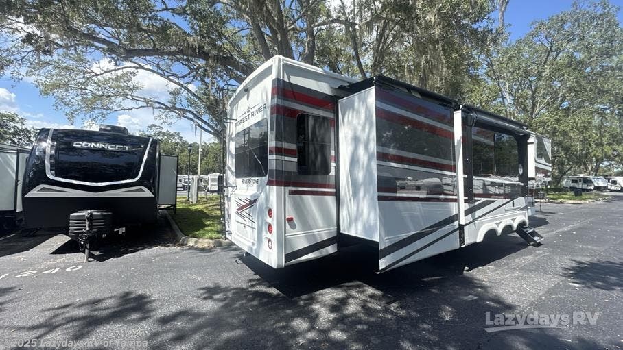 Contact us now about this 2026 Forest River RiverStone 442MC! 2026 RiverStone 442MC by Forest River from Lazydays RV of Tampa in Seffner, Florida