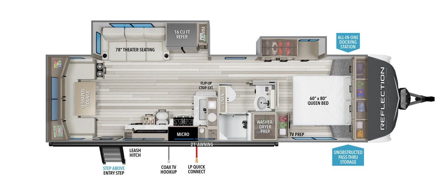 Call now about this 2025 Grand Design Reflection 296RDTS! 2025 Grand Design Reflection 296RDTS - New Travel Trailer For Sale by McClain's Longhorn RV in Sanger, Texas features Microwave, Fire Extinguisher, Medicine Cabinet, Stove Top Burner, Slideout