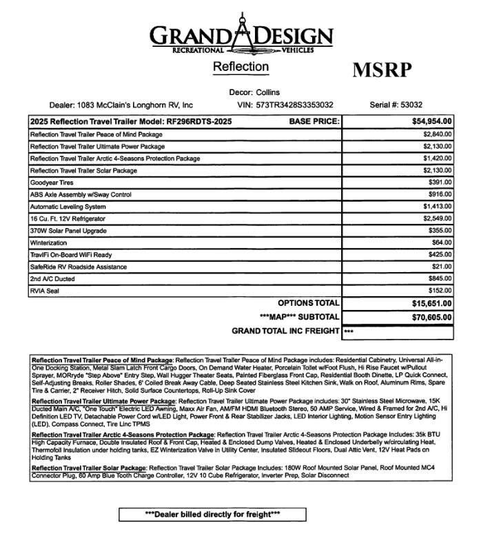 Contact us now about this 2025 Grand Design Reflection 296RDTS! 2025 Reflection 296RDTS by Grand Design from McClain's Longhorn RV in Sanger, Texas