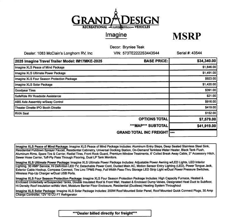 Contact us now about this 2025 Grand Design Imagine XLS 0! 2025 Imagine XLS 0 by Grand Design from McClain's Longhorn RV in Sanger, Texas