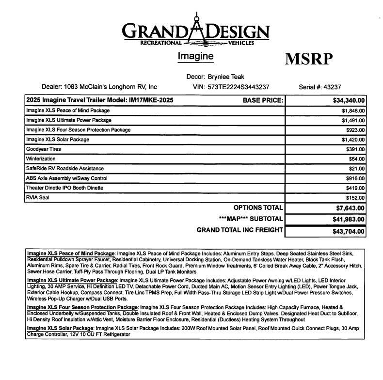 Contact us now about this 2025 Grand Design Imagine XLS 17MKE! 2025 Imagine XLS 17MKE by Grand Design from McClain's RV Superstore in Corinth, Texas
