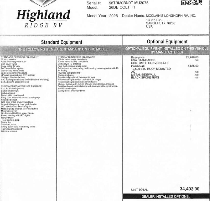 Contact us now about this 2026 Highland Ridge Open Range CONV 26DB! 2026 Open Range CONV 26DB by Highland Ridge from McClain's Longhorn RV in Sanger, Texas