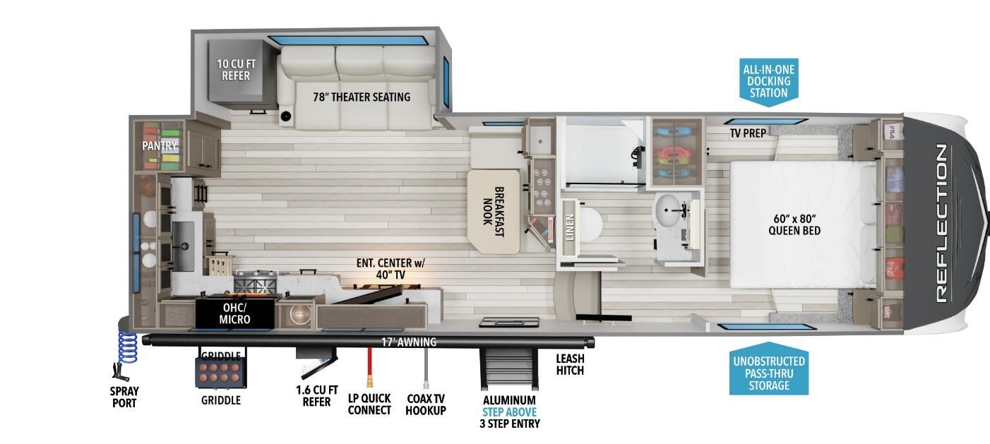 Call now about this 2026 Grand Design Reflection 150 270BN! 2026 Grand Design Reflection 150 270BN - New Fifth Wheel For Sale by McClain's Longhorn RV in Sanger, Texas features Batteries, Fire Extinguisher, TV, Pantry, Overhead Cabinetry