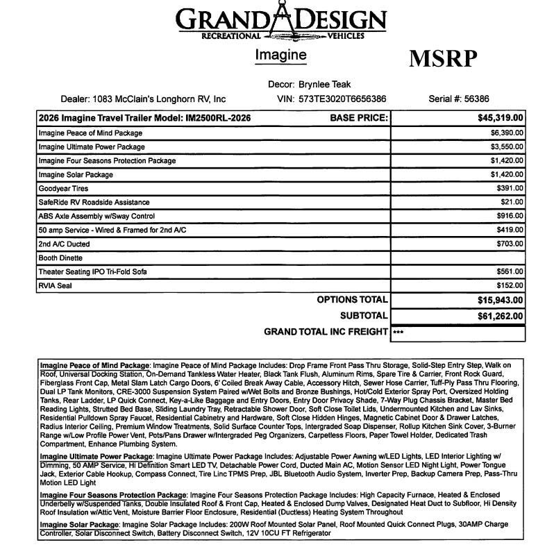 Contact us now about this 2026 Grand Design Imagine 2500RL! 2026 Imagine 2500RL by Grand Design from McClain's Longhorn RV in Sanger, Texas