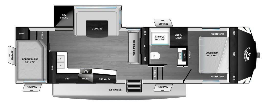 Call now about this 2026 Highland Ridge Open Range Roamer LIGHT 28DBSS! 2026 Highland Ridge Open Range Roamer LIGHT 28DBSS - New Fifth Wheel For Sale by McClain's Longhorn RV in Sanger, Texas features Batteries, TV, Air Conditioning, Fire Extinguisher, Bunk Beds