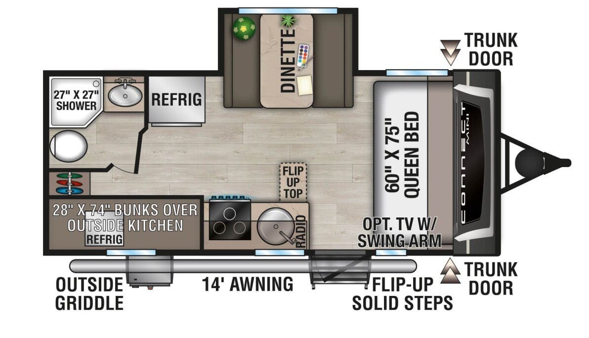 Call now about this 2026 K-Z Connect Mini 191BHK! 2026 K-Z Connect Mini 191BHK - New Travel Trailer For Sale by McClain's Longhorn RV in Sanger, Texas features Kitchen Sink, TV, Slideout, Awning, Solar Prep