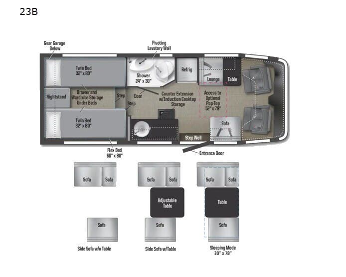 Call now about this 2026 Winnebago Ekko 23B! 2026 Winnebago Ekko 23B - New Class C For Sale by McClain's Longhorn RV in Sanger, Texas features Water Heater, Oven, Fire Extinguisher, Medicine Cabinet, Inverter