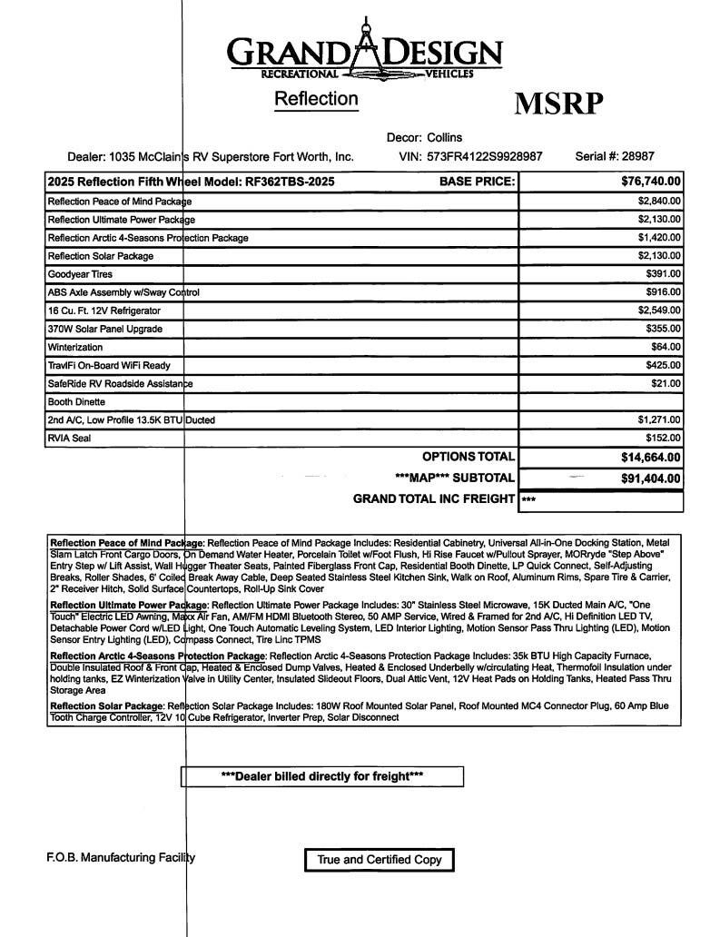 Contact us now about this 2025 Grand Design Reflection 362TBS! 2025 Reflection 362TBS by Grand Design from McClain's RV Fort Worth in Fort Worth, Texas