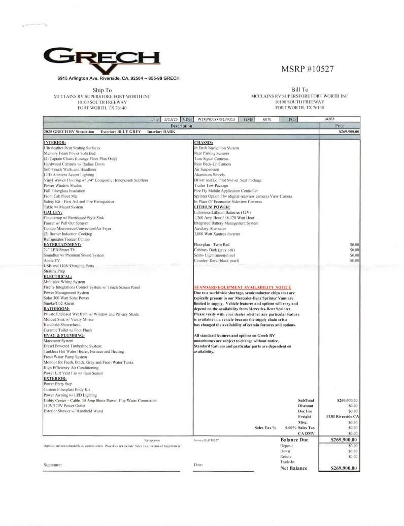 Contact us now about this 2025 Grech RV Strada TWIN-ION! 2025 Strada TWIN-ION by Grech RV from McClain's RV Fort Worth in Fort Worth, Texas