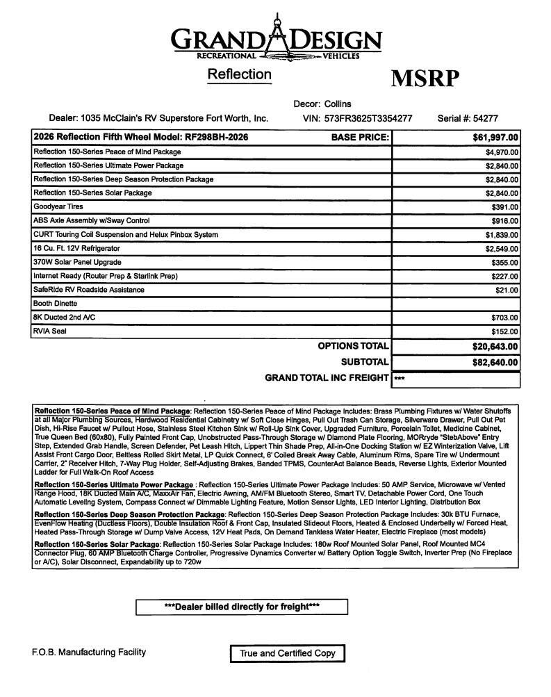 Contact us now about this 2026 Grand Design Reflection 150 298BH! 2026 Reflection 150 298BH by Grand Design from McClain's RV Fort Worth in Fort Worth, Texas