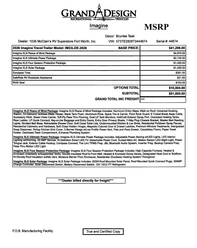 New 2026 Grand Design Imagine XLS 23LDE available in Fort Worth, Texas