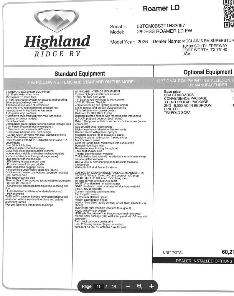 New 2026 Highland Ridge Open Range Roamer LIGHT 28DBSS available in Fort Worth, Texas