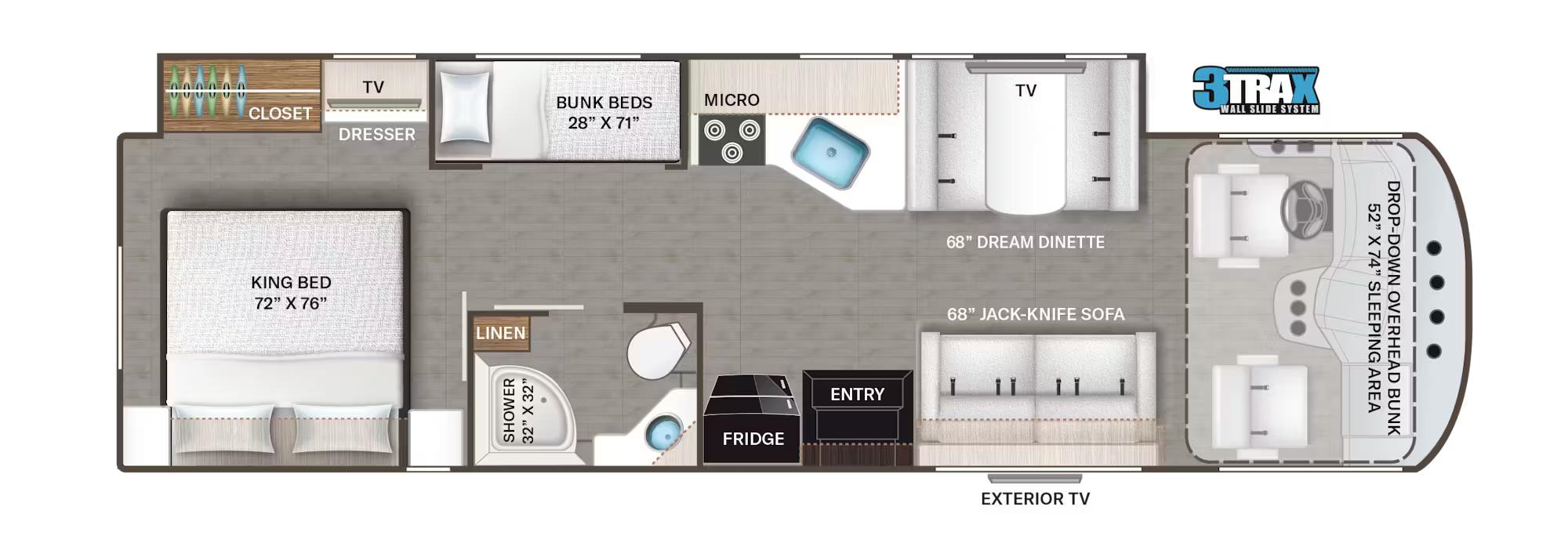 Call now about this 2024 Thor RESONATE 32B! Floorplan of 2024 Thor RESONATE 32B
