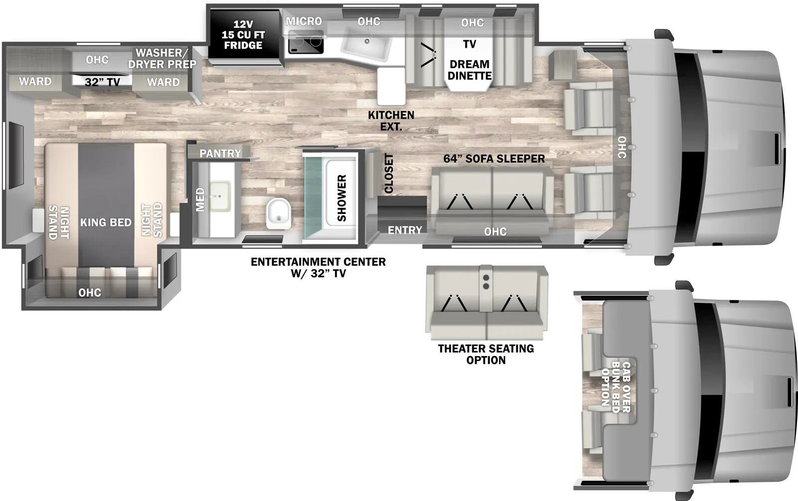 Call now about this 2025 Dynamax Corp Europa 32KD! Floorplan of 2025 Dynamax Corp Europa 32KD