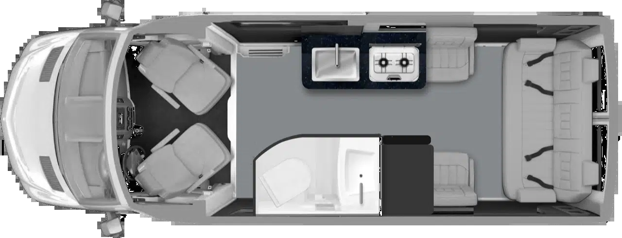 Call now about this 2025 Grech RV Turismo AWD TOUR-ION! 2025 Grech RV Turismo AWD TOUR-ION - New Class B For Sale by McClain's RV Superstore in Corinth, Texas features Removable Table, Power Seats, Screen Door, TV, Sofa Bed