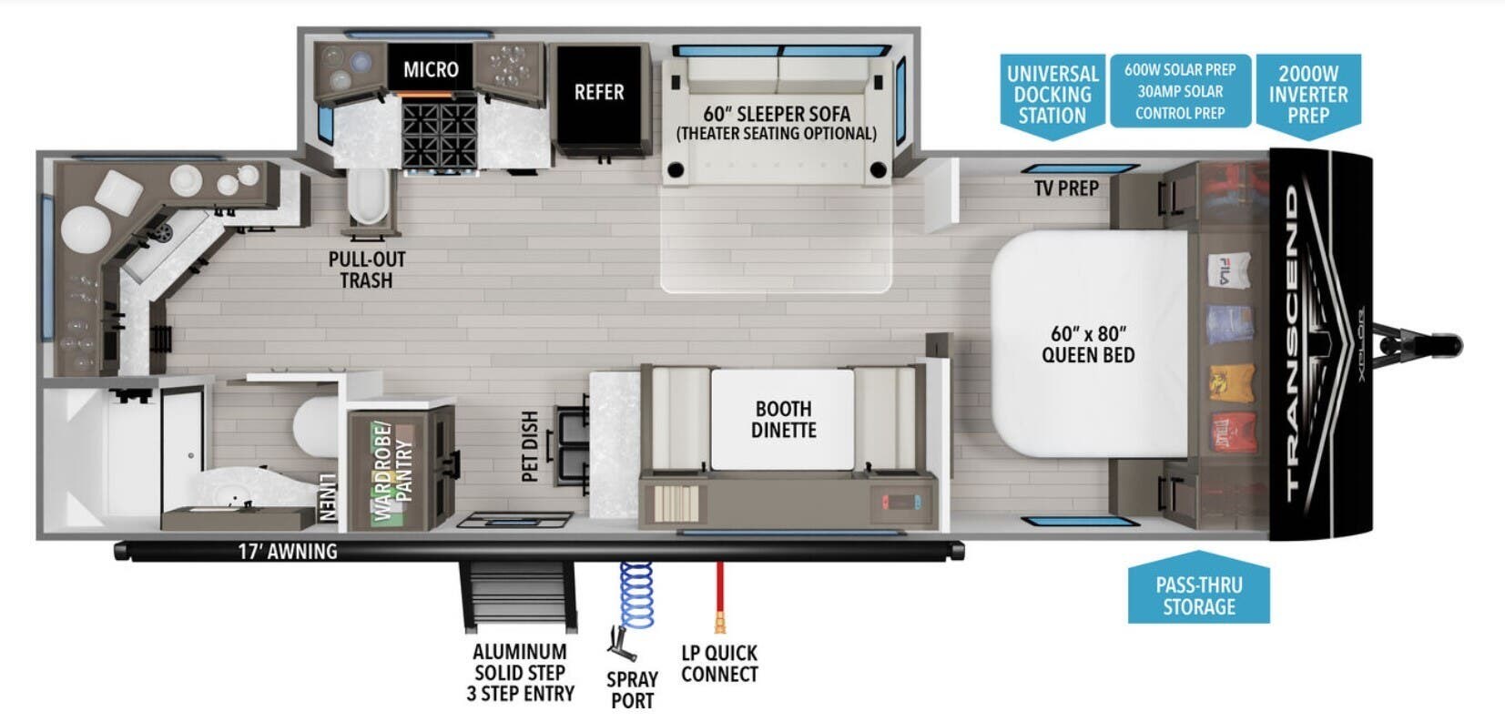 Call now about this 2026 Grand Design Transcend Xplor 25MLX! 2026 Grand Design Transcend Xplor 25MLX - New Travel Trailer For Sale by McClain's RV Superstore in Corinth, Texas features Power Awning, CO Detector, Batteries, Day/Night Shades, Dinette Bed