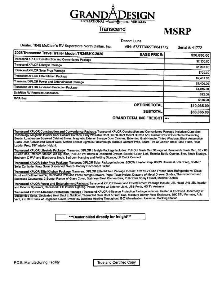 Contact us now about this 2026 Grand Design Transcend Xplor 24BHX! 2026 Transcend Xplor 24BHX by Grand Design from McClain's RV Superstore in Corinth, Texas