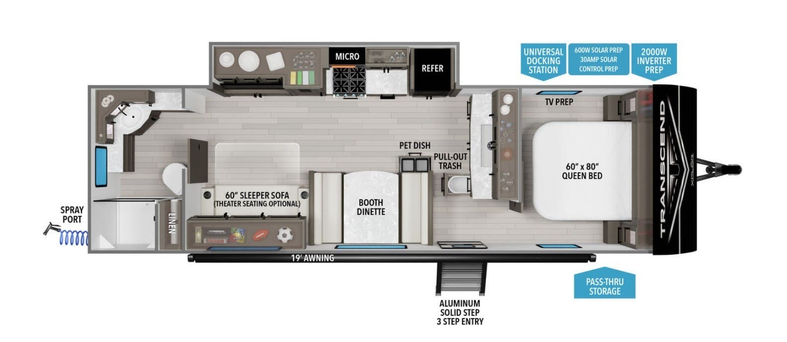 Call now about this 2026 Grand Design Transcend Xplor 26RBX! 2026 Grand Design Transcend Xplor 26RBX - New Travel Trailer For Sale by McClain's RV Superstore in Corinth, Texas features Smoke Detector, LP Detector, Air Conditioning, Toilet, Microwave