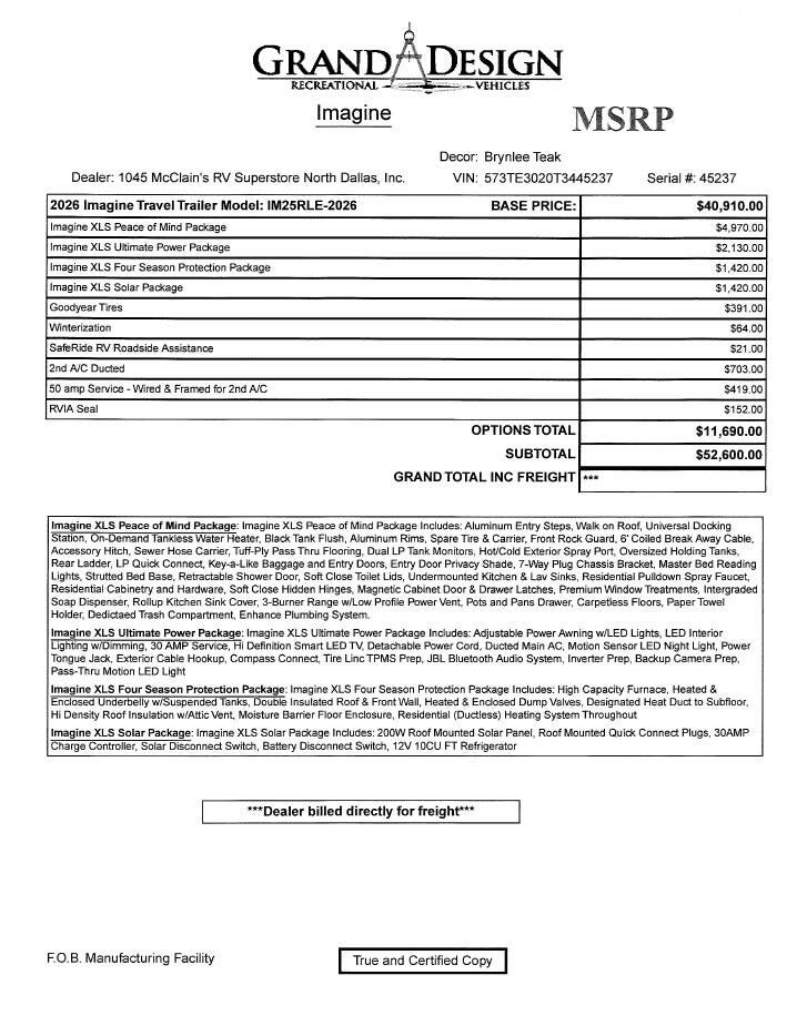 Contact us now about this 2026 Grand Design Imagine XLS 25RLE! 2026 Imagine XLS 25RLE by Grand Design from McClain's RV Fort Worth in Fort Worth, Texas