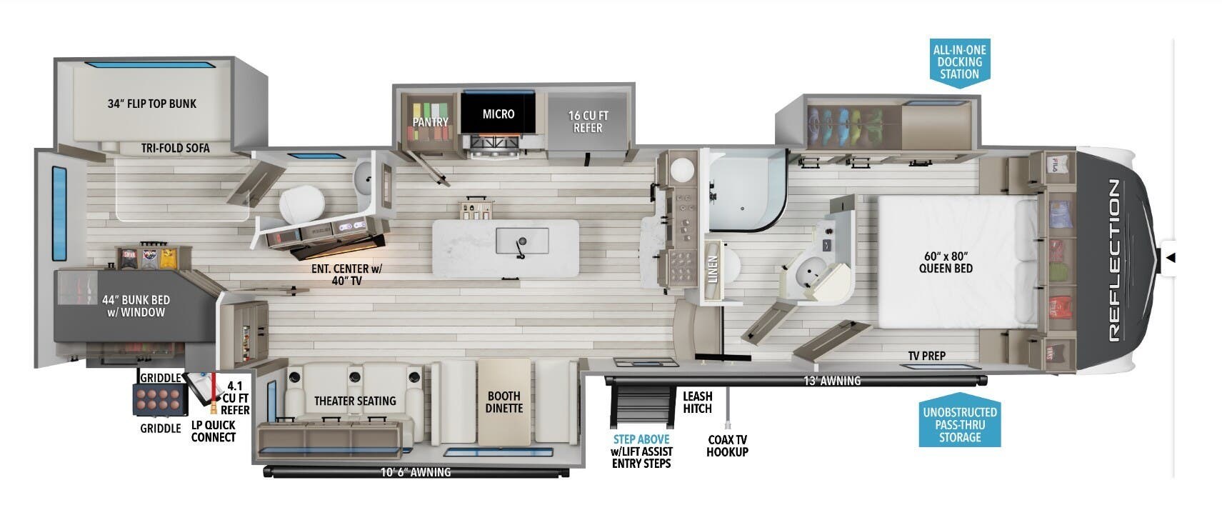 Call now about this 2026 Grand Design Reflection 311BHS! 2026 Grand Design Reflection 311BHS - New Fifth Wheel For Sale by McClain's RV Superstore in Corinth, Texas features Sofa Bed, Inverter, Dinette, Theater Seating, Queen Bed
