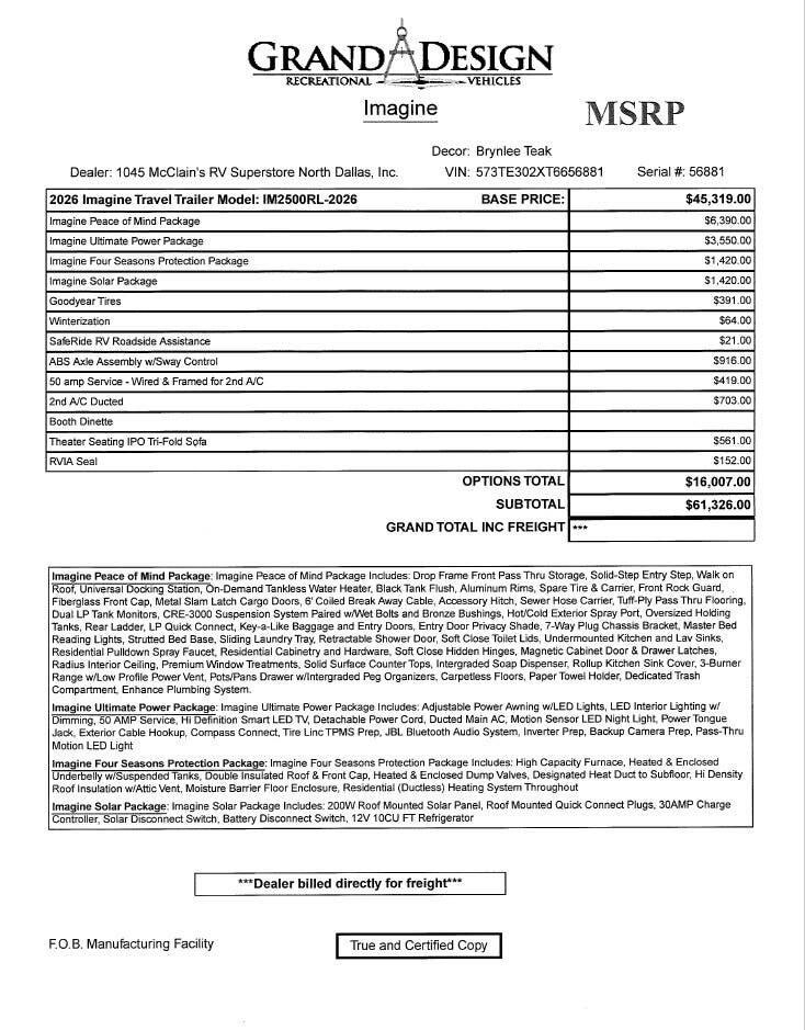 Contact us now about this 2026 Grand Design Imagine 2500RL! 2026 Imagine 2500RL by Grand Design from McClain's RV Superstore in Corinth, Texas