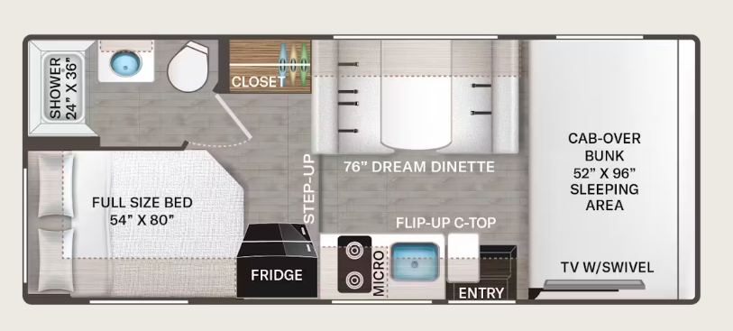 Call now about this 2026 Thor Motor Coach Quantum LC21! 2026 Thor Motor Coach Quantum LC21 - New Class C For Sale by McClains RV in Kerrville, Texas features Backup Monitor, Roof Vents, CO Detector, Smoke Detector, Convection Microwave