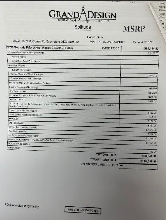 Contact us now about this 2025 Grand Design Influence 3704BH! 2025 Influence 3704BH by Grand Design from McClain's RV Oklahoma City in Oklahoma City, Oklahoma