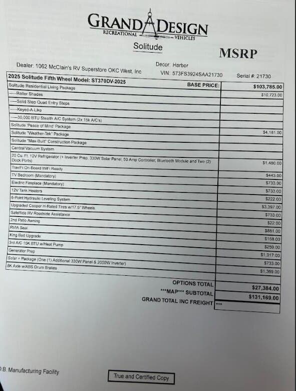 Contact us now about this 2025 Grand Design Solitude 370DV! 2025 Solitude 370DV by Grand Design from McClain's RV Oklahoma City in Oklahoma City, Oklahoma
