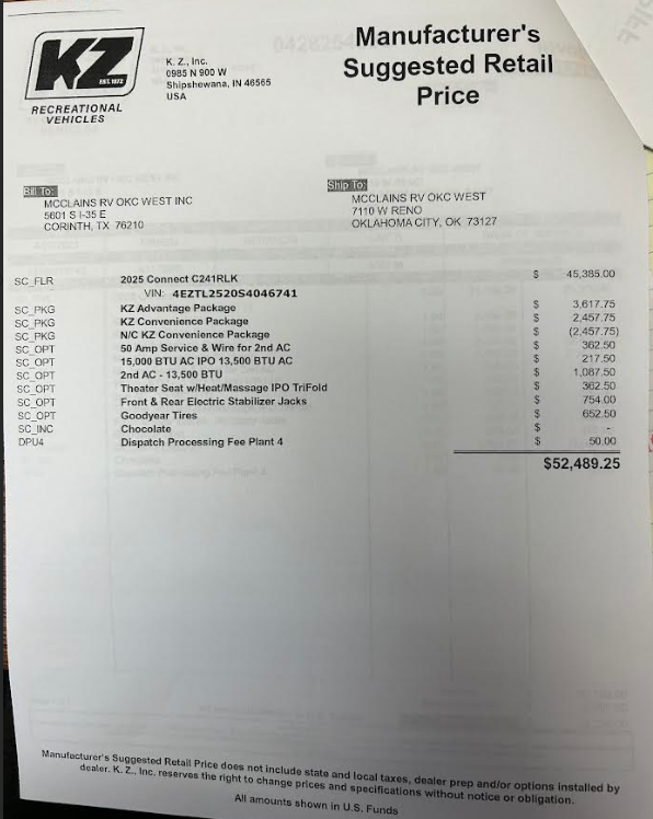 Contact us now about this 2025 K-Z Connect 241RLK! 2025 Connect 241RLK by K-Z from McClain's RV Oklahoma City in Oklahoma City, Oklahoma