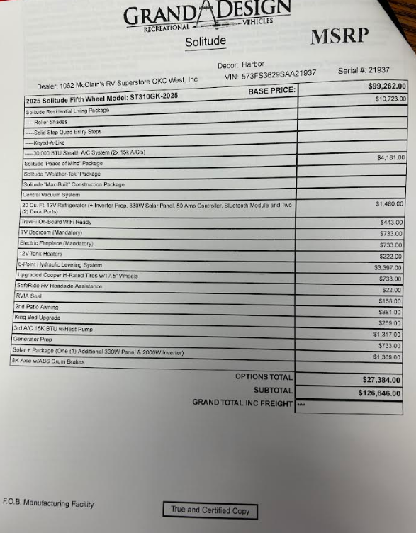 Contact us now about this 2025 Grand Design Solitude 310GK! 2025 Solitude 310GK by Grand Design from McClain's RV Oklahoma City in Oklahoma City, Oklahoma