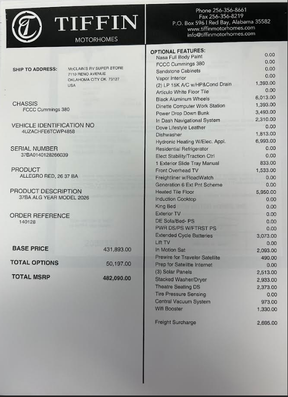 Contact us now about this 2026 Tiffin Allegro Red 37BA! 2026 Allegro Red 37BA by Tiffin from McClain's RV Oklahoma City in Oklahoma City, Oklahoma