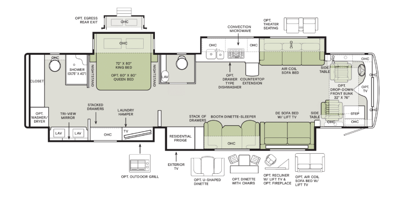 Call now about this 2026 Tiffin Phaeton 40IH! 2026 Tiffin Phaeton 40IH - New Class A For Sale by McClain's RV Oklahoma City in Oklahoma City, Oklahoma features Smoke Detector, Backup Monitor, Awning, Queen Bed, Stove Top Burner