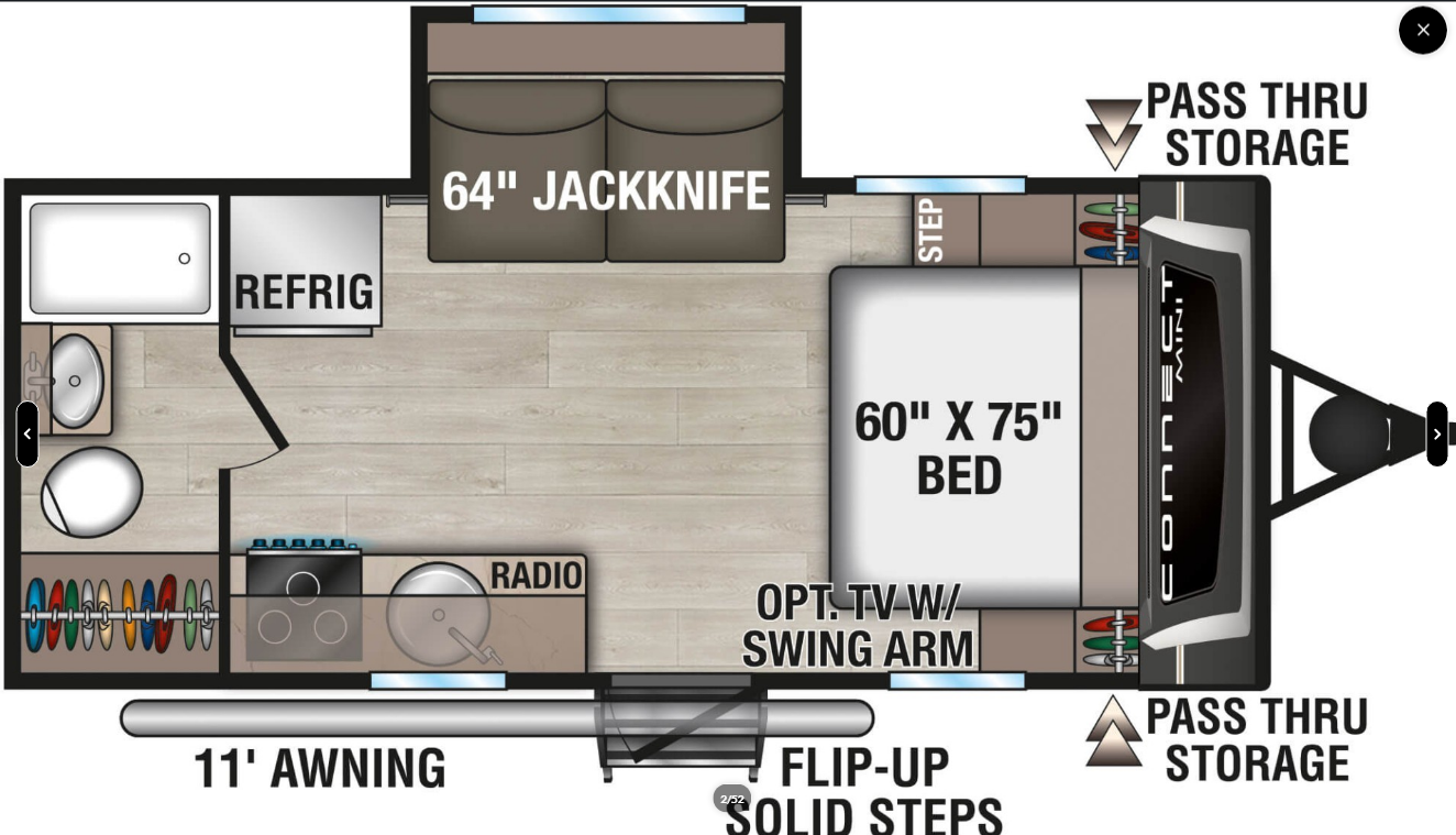 Call now about this 2026 K-Z Connect Mini 181RB! 2026 K-Z Connect Mini 181RB - New Travel Trailer For Sale by McClain's Longhorn RV in Sanger, Texas features Propane, Overhead Cabinetry, Stove Top Burner, Medicine Cabinet, Toilet