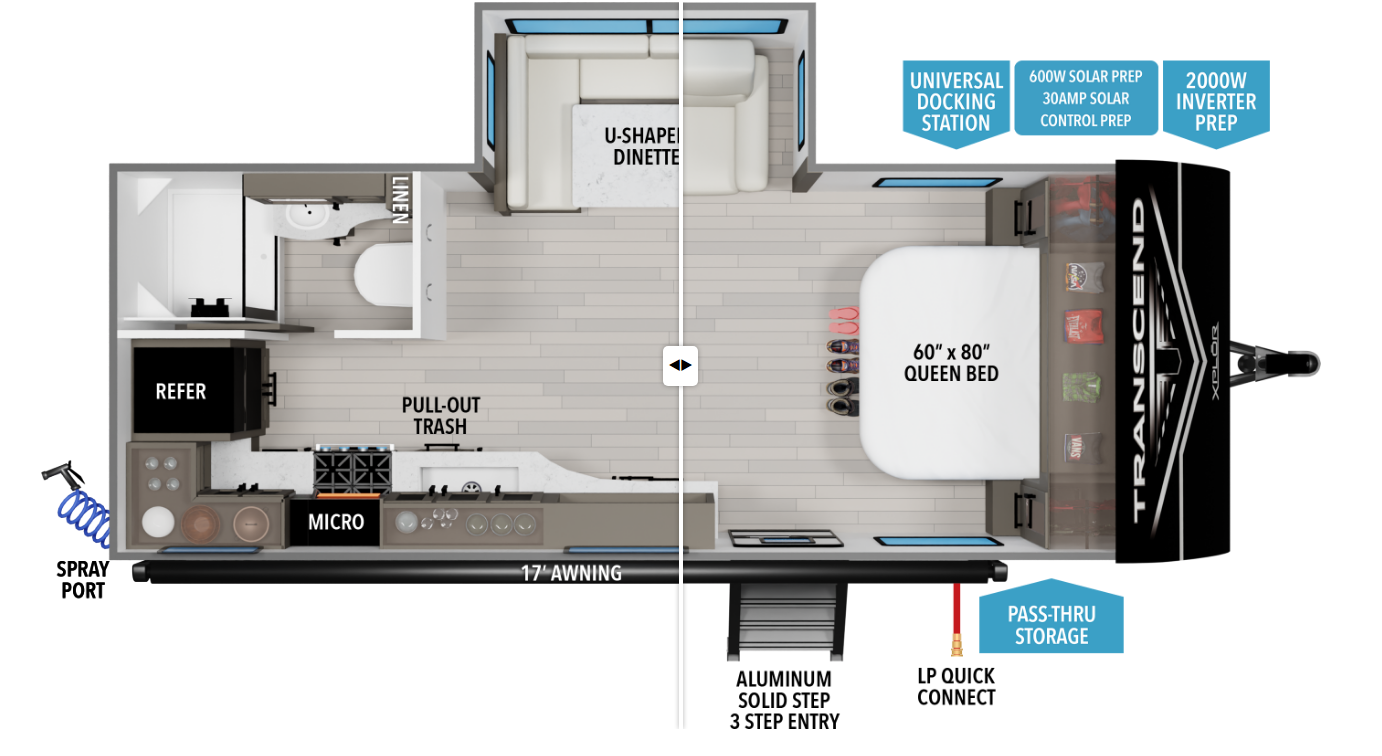 Call now about this 2026 Grand Design Transcend Xplor 20MKX! 2026 Grand Design Transcend Xplor 20MKX - New Travel Trailer For Sale by McClain's RV Oklahoma City in Oklahoma City, Oklahoma features LP Detector, Air Conditioning, Leveling Jacks, Kitchen Sink, Toilet