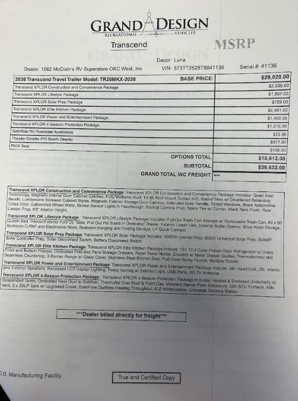 Contact us now about this 2026 Grand Design Transcend Xplor 20MKX! 2026 Transcend Xplor 20MKX by Grand Design from McClain's RV Oklahoma City in Oklahoma City, Oklahoma
