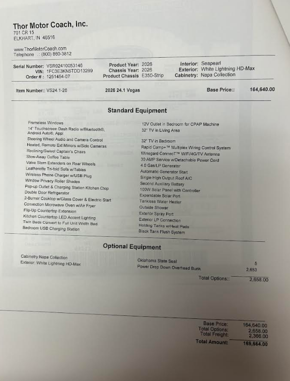 Contact us now about this 2026 Thor Motor Coach Vegas 24.1! 2026 Vegas 24.1 by Thor Motor Coach from McClain's RV Oklahoma City in Oklahoma City, Oklahoma