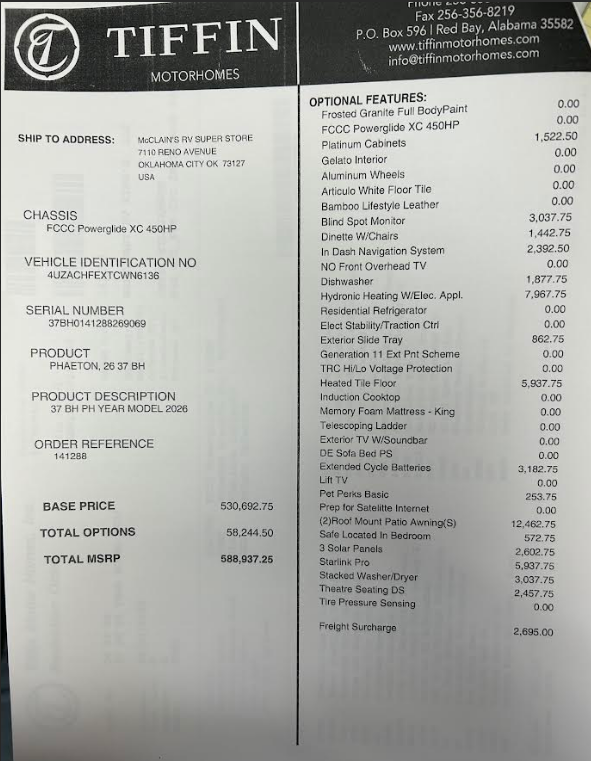 Contact us now about this 2026 Tiffin Phaeton 37BH! 2026 Phaeton 37BH by Tiffin from McClain's RV Oklahoma City in Oklahoma City, Oklahoma