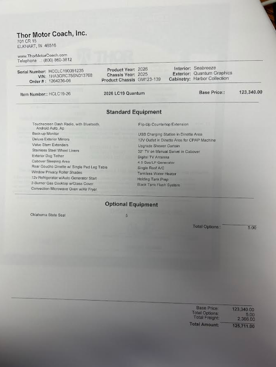 Contact us now about this 2026 Thor Motor Coach Quantum LC19! 2026 Quantum LC19 by Thor Motor Coach from McClain's RV Oklahoma City in Oklahoma City, Oklahoma