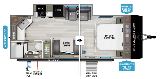 Call now about this 2026 Grand Design Imagine XLS 22MLE! 2026 Grand Design Imagine XLS 22MLE - New Travel Trailer For Sale by McClain's RV Oklahoma City in Oklahoma City, Oklahoma features Booth Dinette, Medicine Cabinet, Smoke Detector, Fire Extinguisher, Wardrobe(s)