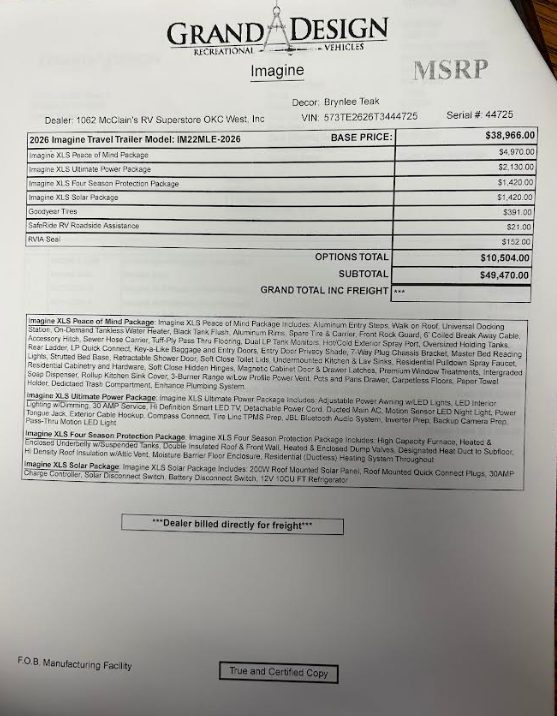 Contact us now about this 2026 Grand Design Imagine XLS 22MLE! 2026 Imagine XLS 22MLE by Grand Design from McClain's RV Oklahoma City in Oklahoma City, Oklahoma