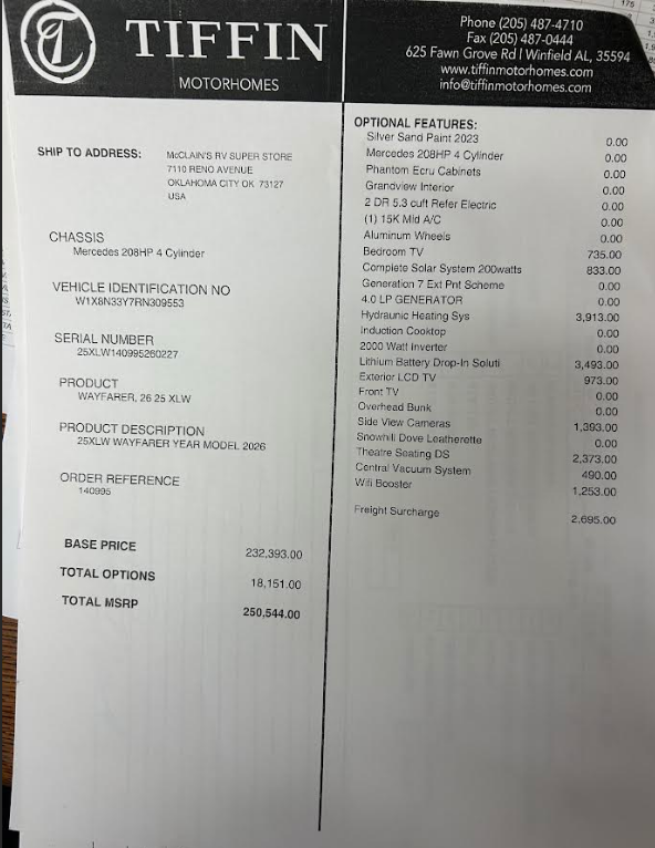 Contact us now about this 2026 Tiffin Wayfarer 25XLW! 2026 Wayfarer 25XLW by Tiffin from McClain's RV Oklahoma City in Oklahoma City, Oklahoma