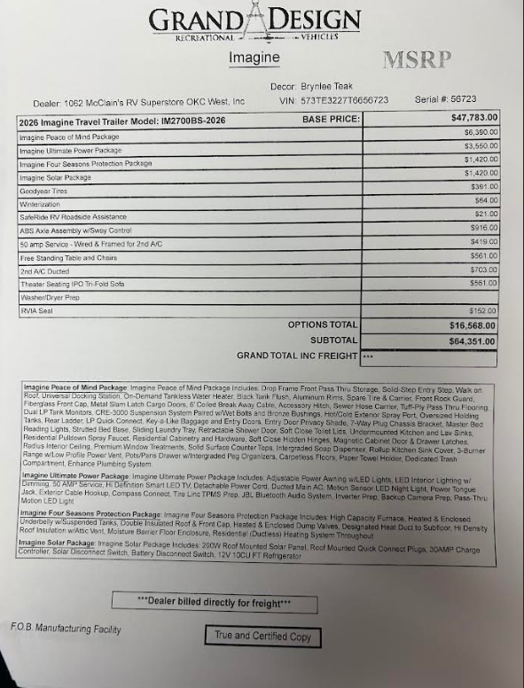 Contact us now about this 2026 Grand Design Imagine 2700BS! 2026 Imagine 2700BS by Grand Design from McClain's RV Oklahoma City in Oklahoma City, Oklahoma