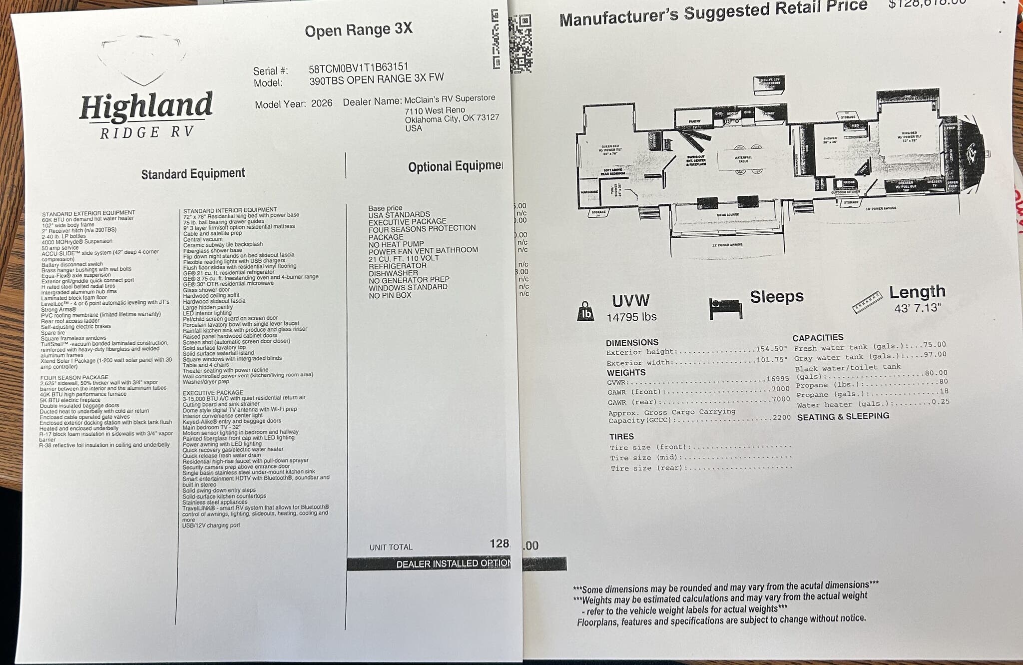 Contact us now about this 2026 Open Range Open Range - 3X 390TBS! 2026 Open Range - 3X 390TBS by Open Range from McClain's RV Oklahoma City in Oklahoma City, Oklahoma