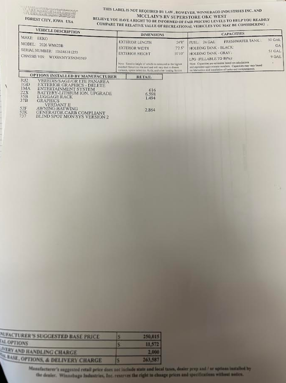 Contact us now about this 2026 Winnebago Ekko 23B! 2026 Ekko 23B by Winnebago from McClain's RV Oklahoma City in Oklahoma City, Oklahoma