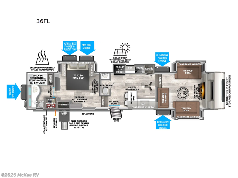 Call now about this 2026 Forest River Salem Hemisphere Elite 36FL! 2026 Forest River Salem Hemisphere Elite 36FL - New Fifth Wheel For Sale by McKee RV in Perry, Iowa features Slideout