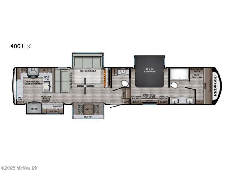 Call now about this 2021 Redwood RV Redwood RW4001LK! 2021 Redwood RV Redwood RW4001LK - Used Fifth Wheel For Sale by McKee RV in Perry, Iowa features Slideout