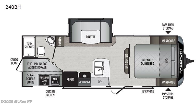 Call now about this 2021 Keystone Passport 240BH! 2021 Keystone Passport 240BH - Used Travel Trailer For Sale by McKee RV in Perry, Iowa features Slideout