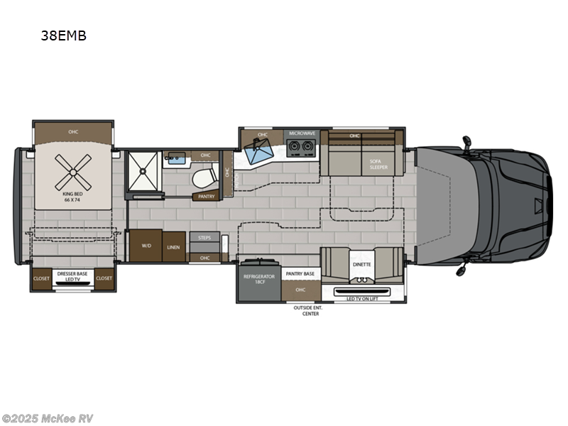Call now about this 2026 Renegade Explorer 38EMB! 2026 Renegade Explorer 38EMB - New Super C For Sale by McKee RV in Perry, Iowa features Slideout